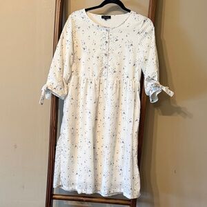 Roolee White and Blue Floral Dress